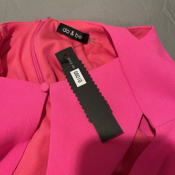 DO+BE Size Small Hot Pink Women’s Open Back Sleeveless Fully Lined Mini Dress - Picture 4 of 4